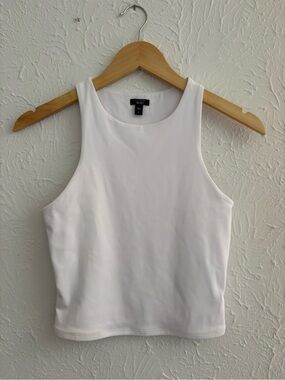 Express White Sleeveless Halter Tank Top